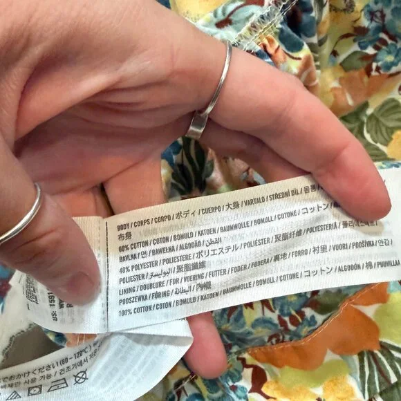 Abercrombie & Fitch Smocked Mini Dress Tiered Floral Cottagecore XSP - Picture 4 of 7